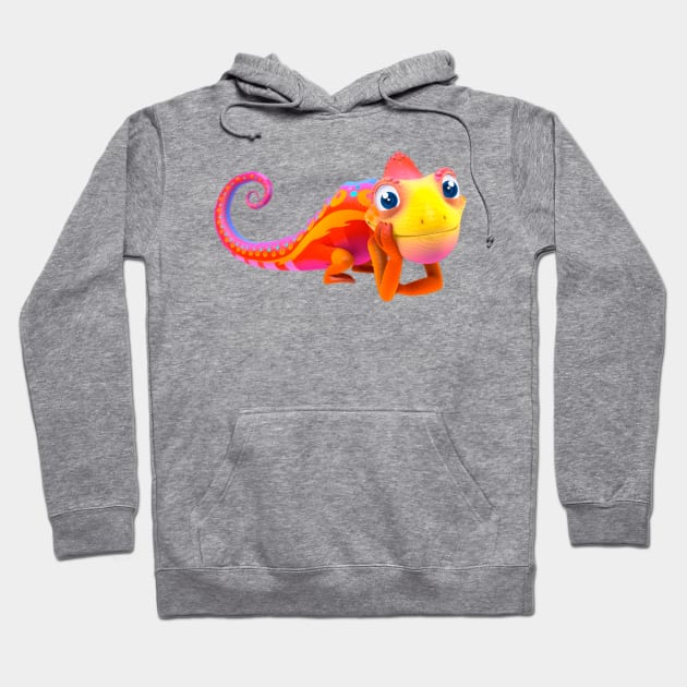 Funny Chameleon Hoodie by Happy Art Designs